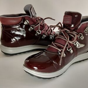 Rockport  XCS Waterproof Womens Ankle Boot Patent Leather Burgundy Size 7